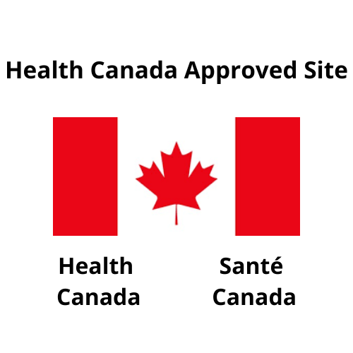 Health Canada Approved Site certification with Canadian flag. Official compliance approval for pharmaceuticals, supplements, and medical products in Canada.